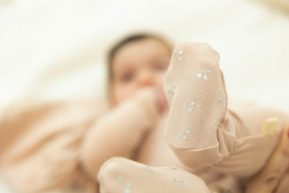 Cherry Print Onesie and Bonnet Set