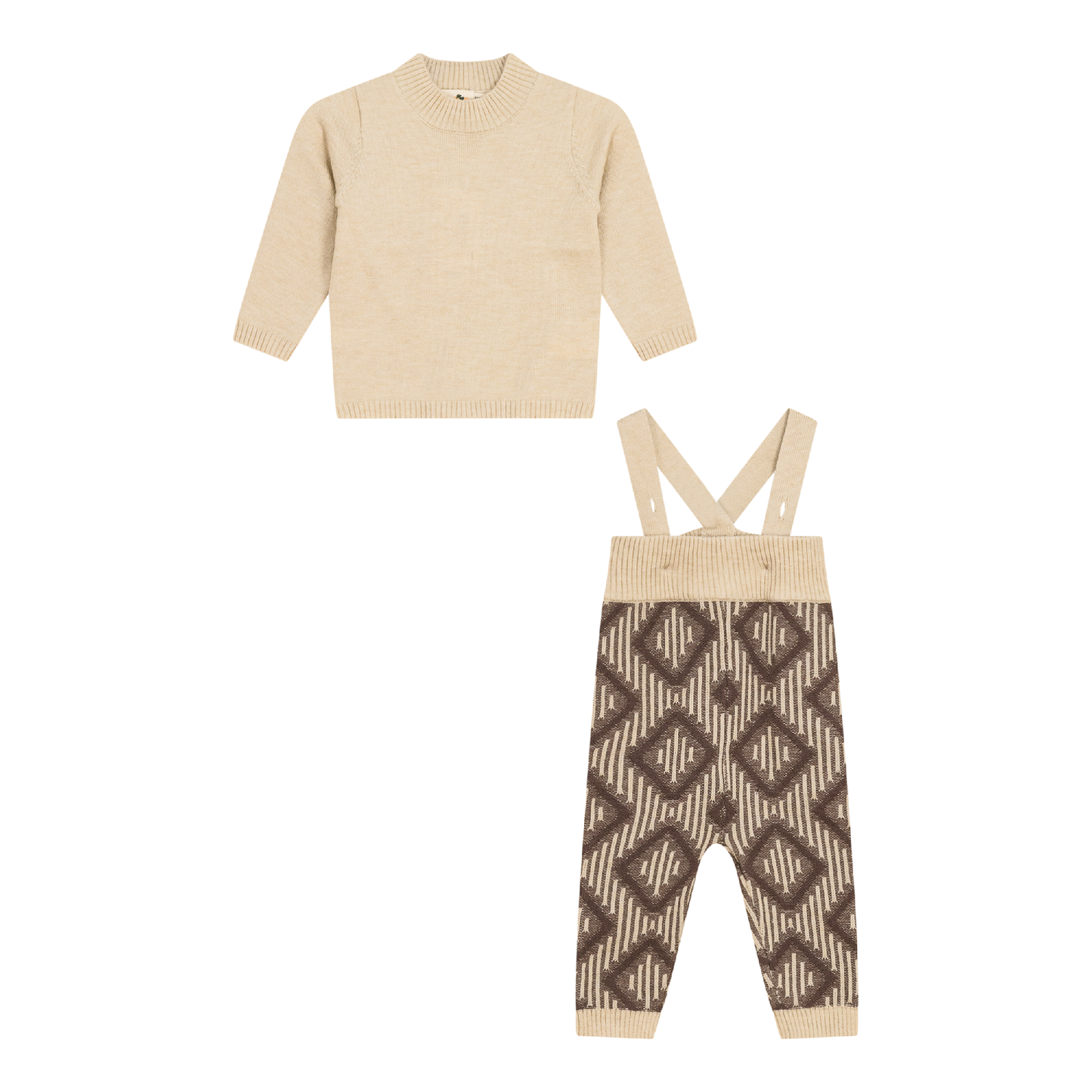 Diamond Knit Overall Set