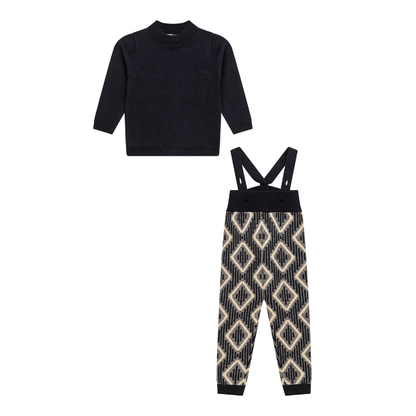 Diamond Knit Overall Set