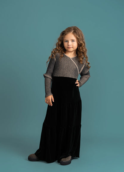 2 Tone Wrap Maxi Dress