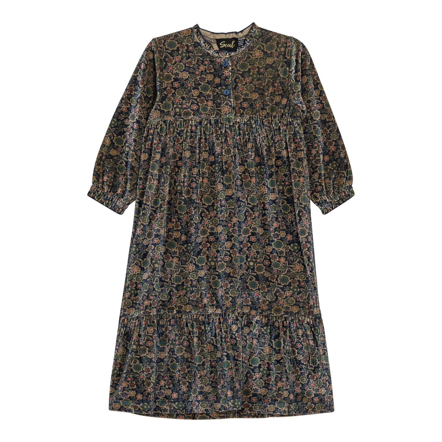 Ribbed Velvet Floral Robe