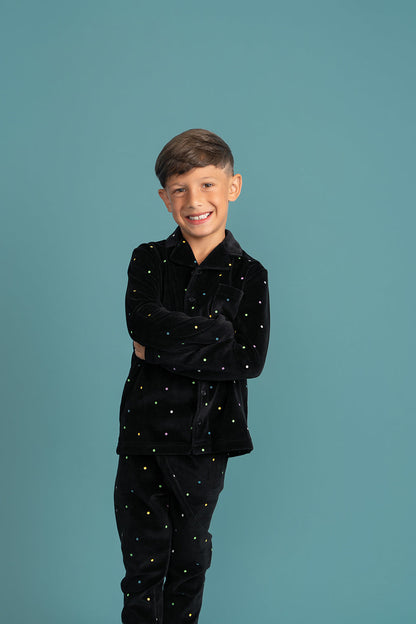 Dot Print Grandpa Style 2Pc Set
