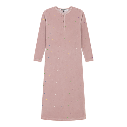 Dot Print Velour Dress