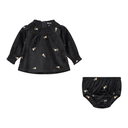 Embroidered Velour 2Pc Set