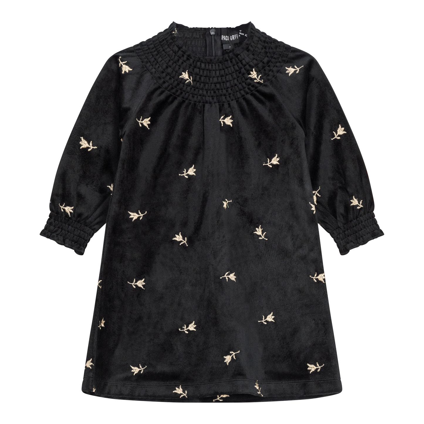 Embroidered Velour Dress
