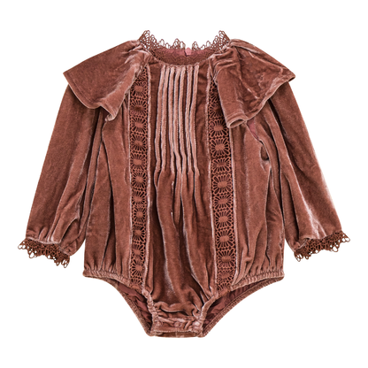 Crushed Velour Bubble with Lace Trim