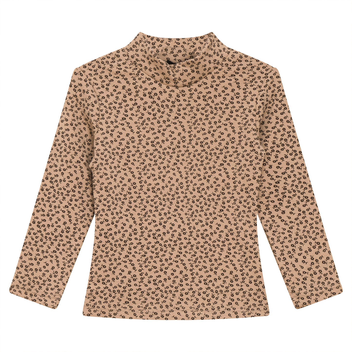 Printed Rib Mock Neck Top