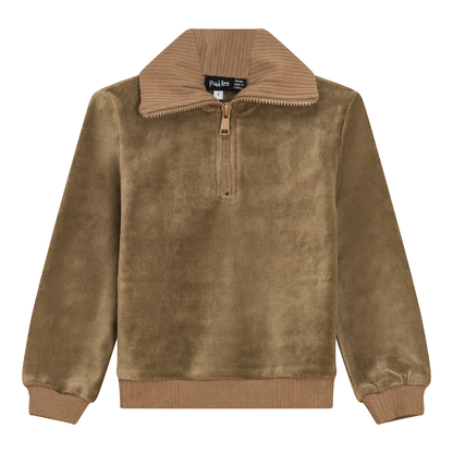 Velour Zip Up Top