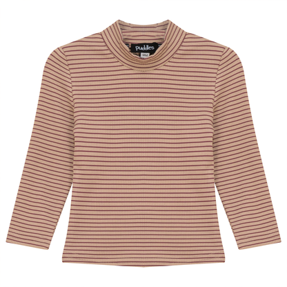 Stripped Mock Neck Top