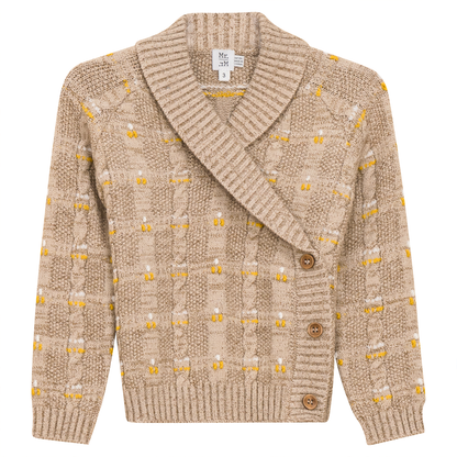 Textured Cable Knit Cardigan
