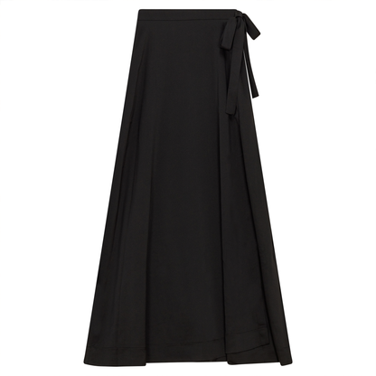 Satin Midi Wrap Skirt