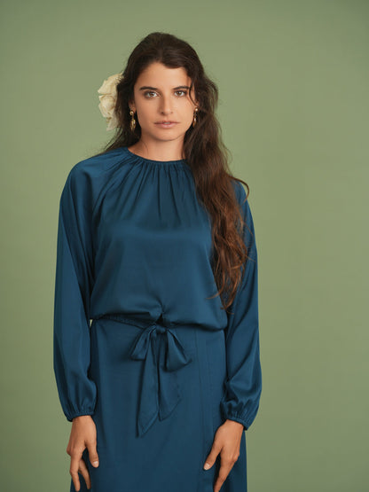 Satin Midi Wrap Skirt