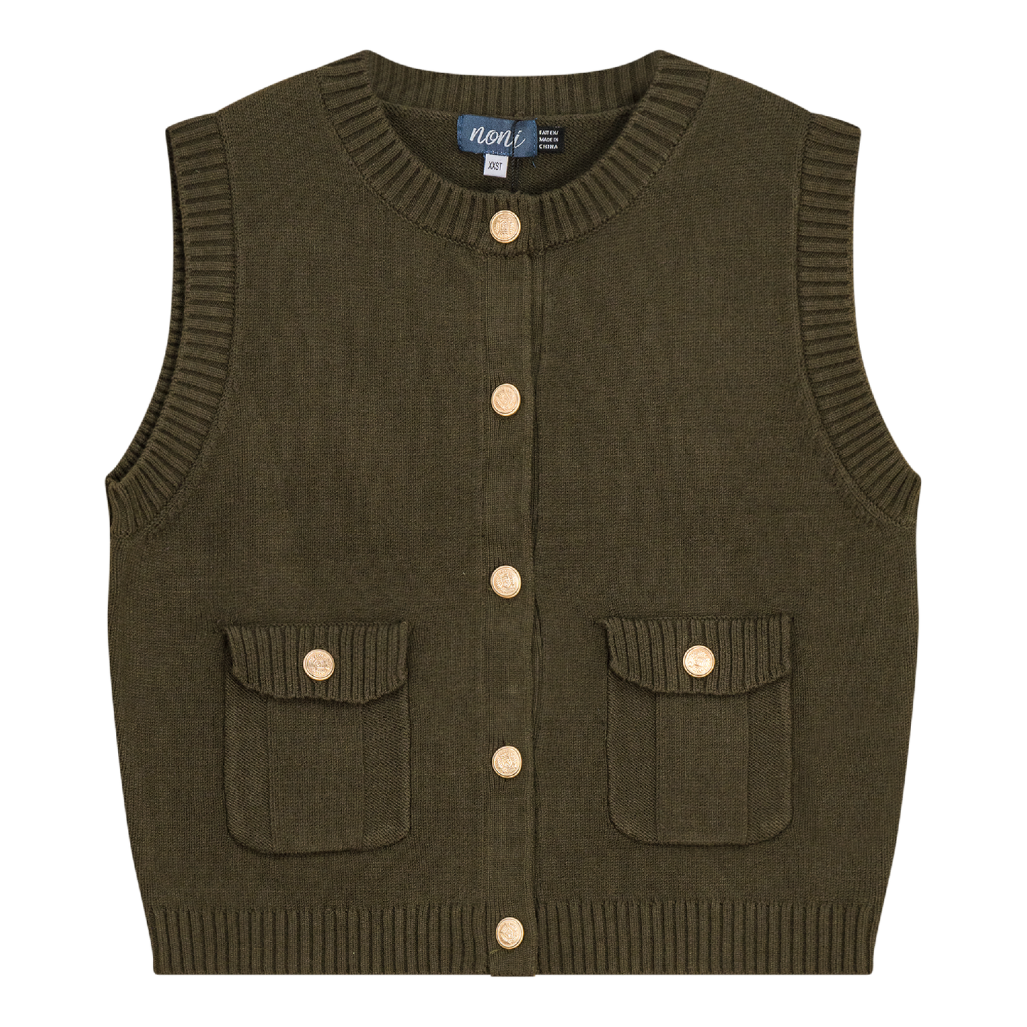 Military Cropped Knit Top