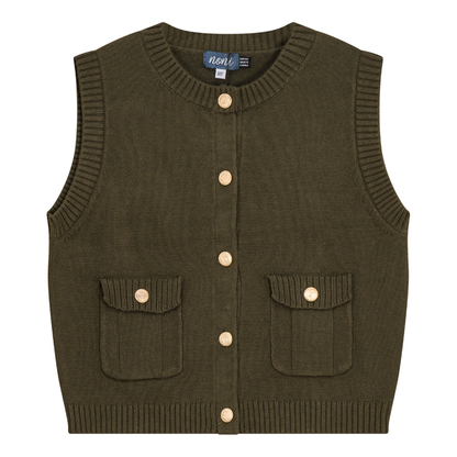 Military Cropped Knit Top