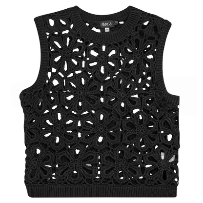 Floral Cropped Crotchet Vest