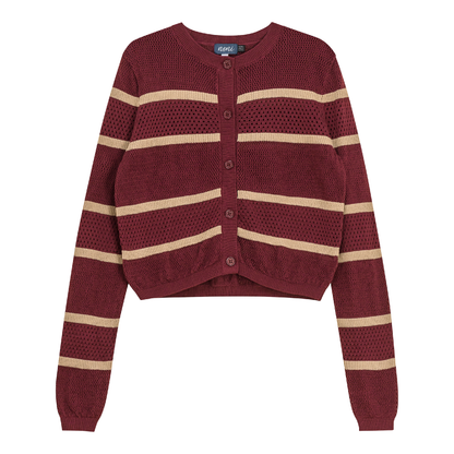 Pointelle 2 Tone Cardigan