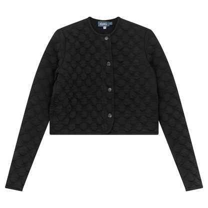 Cropped Quilted Cardigan