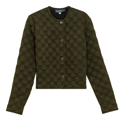 Cropped Quilted Cardigan