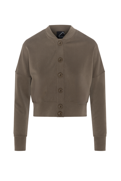 Cropped Sweatshirt Cardigan