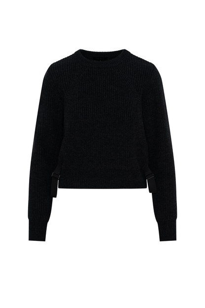Cropped Belt Sweater