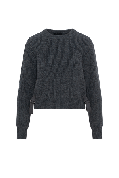 Cropped Belt Sweater