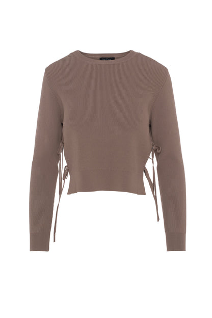 Cropped Double Tie Sweater