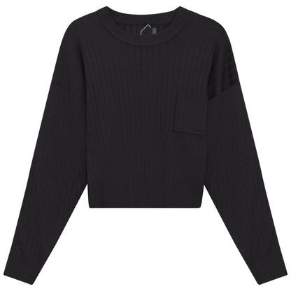 Cropped Loose Pocket Sweater