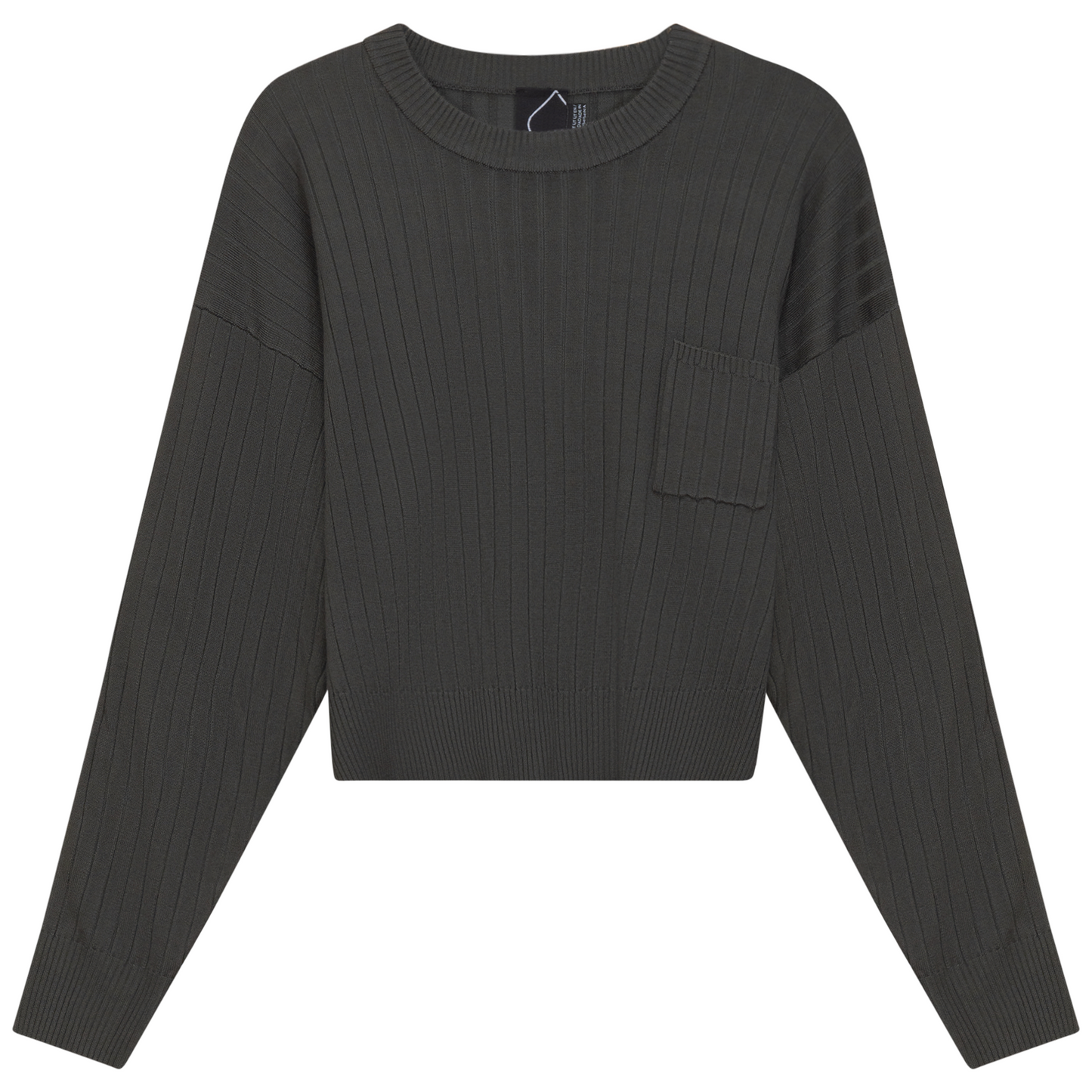 Cropped Loose Pocket Sweater