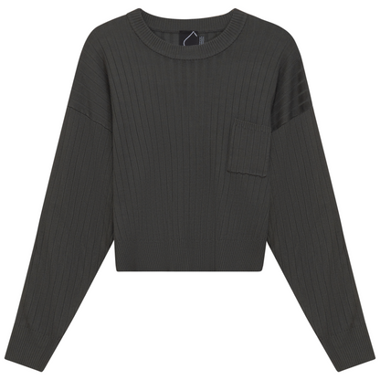 Cropped Loose Pocket Sweater