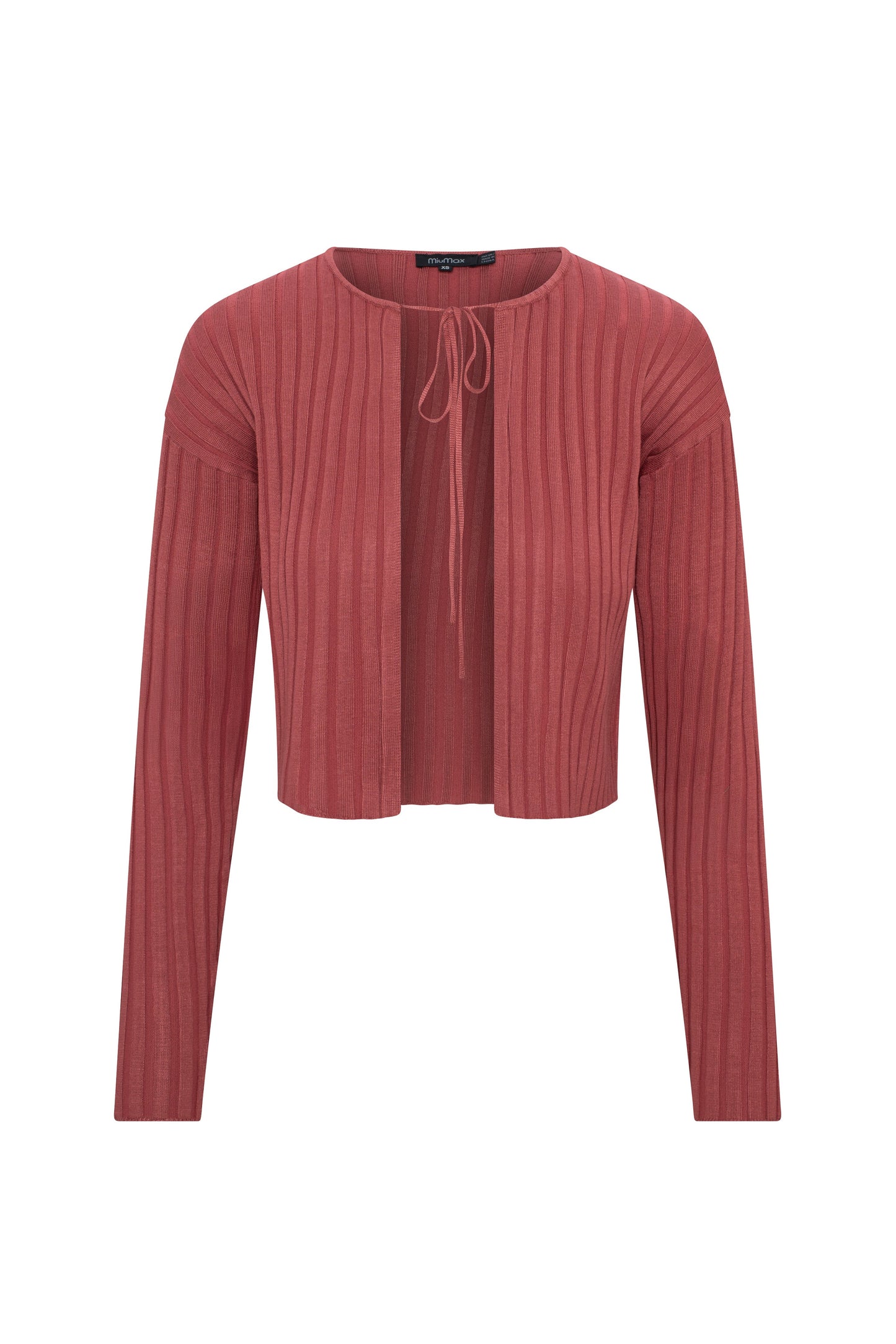 Cropped Knit Tie Cardigan