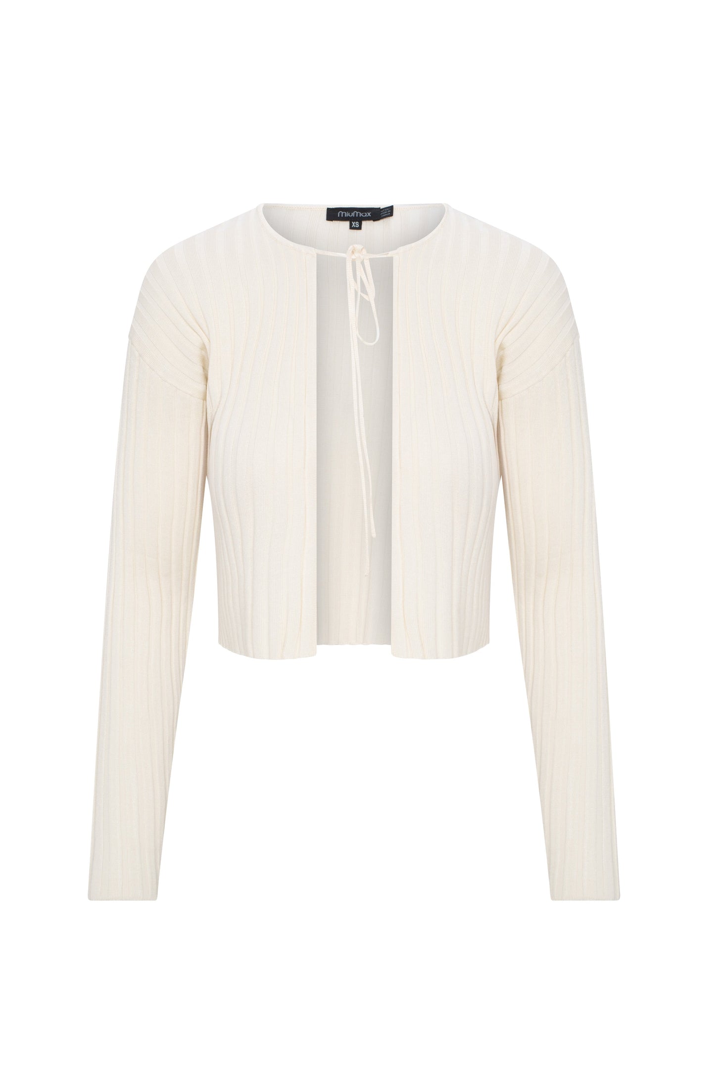Cropped Knit Tie Cardigan