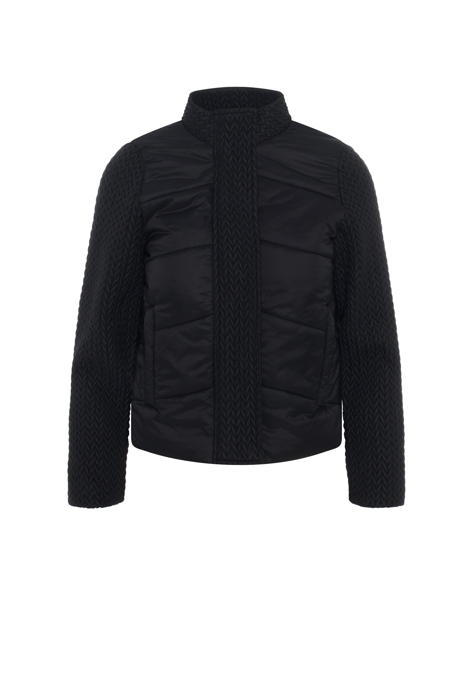 Quilted Braided Bomber Jacket
