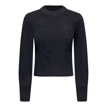 Ribbed Applique Sweater
