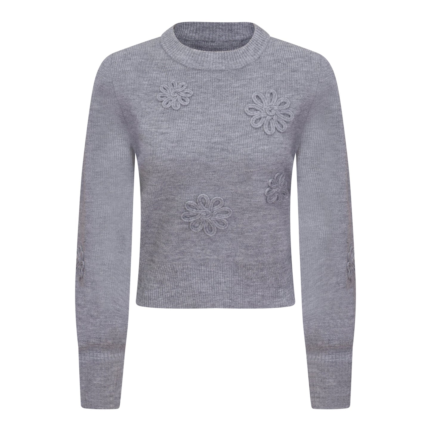 Ribbed Applique Sweater