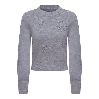Ribbed Applique Sweater