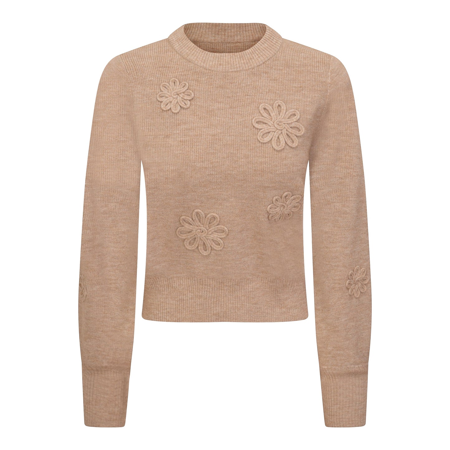 Ribbed Applique Sweater