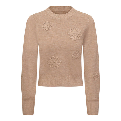 Ribbed Applique Sweater