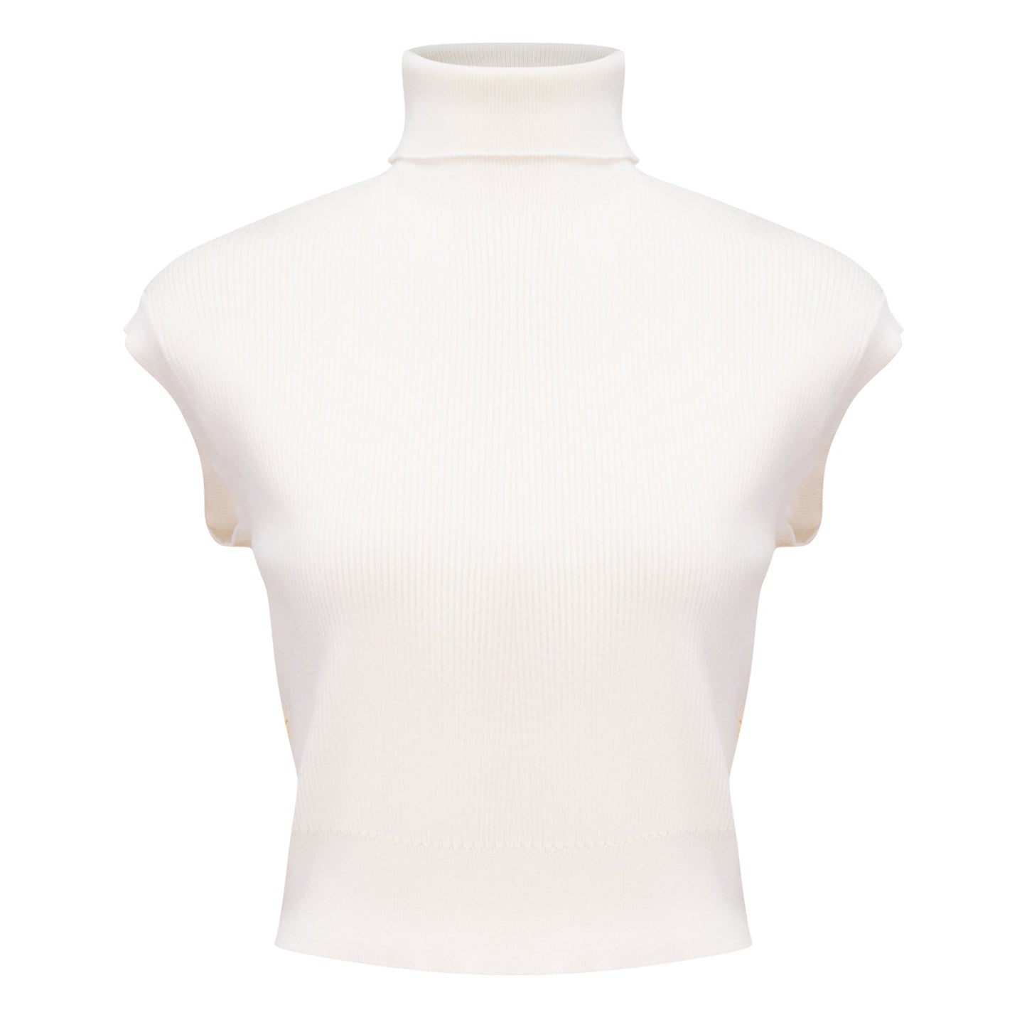 Turtle Neck Ribbed Knit Vest