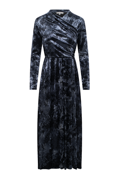 Floral Velour Mock Wrap Maxi Robe