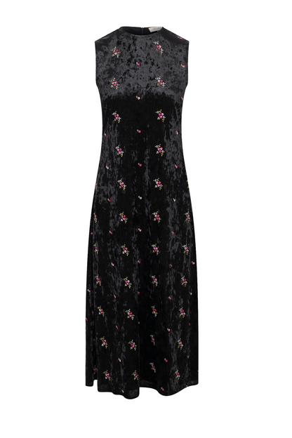 Embroidery Velour Maxi Jumper
