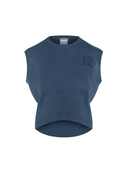 Embrodery Knit High Low Vest
