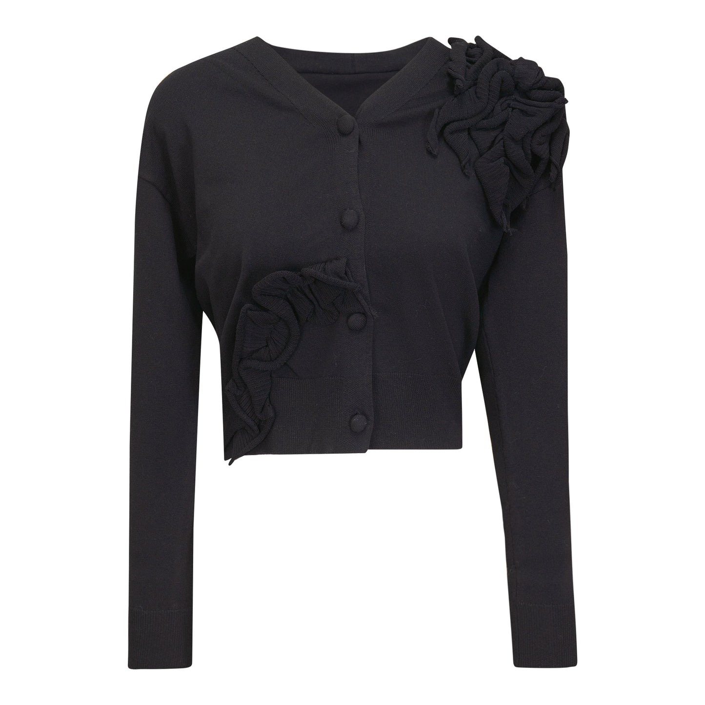 Cropped Flower Cardigan