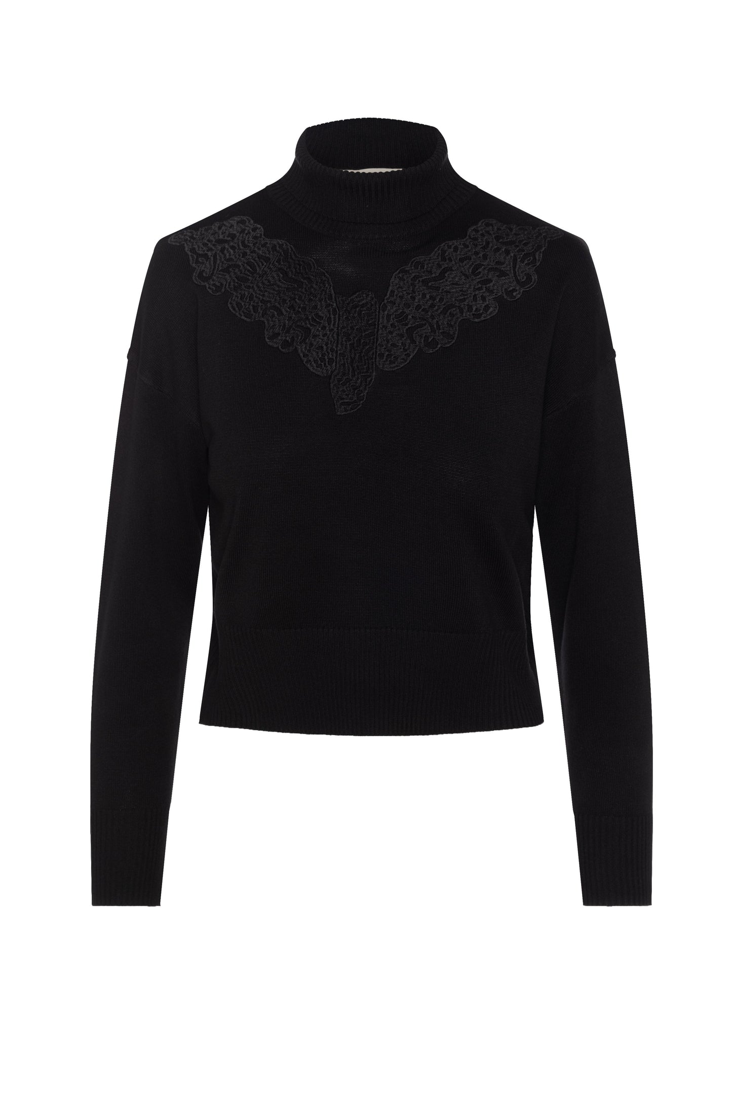 Cropped Knit Turtle Neck