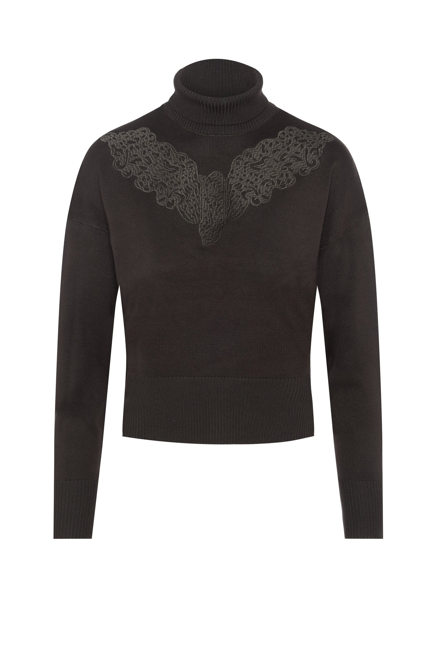 Cropped Knit Turtle Neck