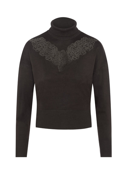 Cropped Knit Turtle Neck