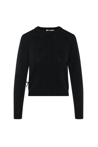 Cropped Bow Cardigan