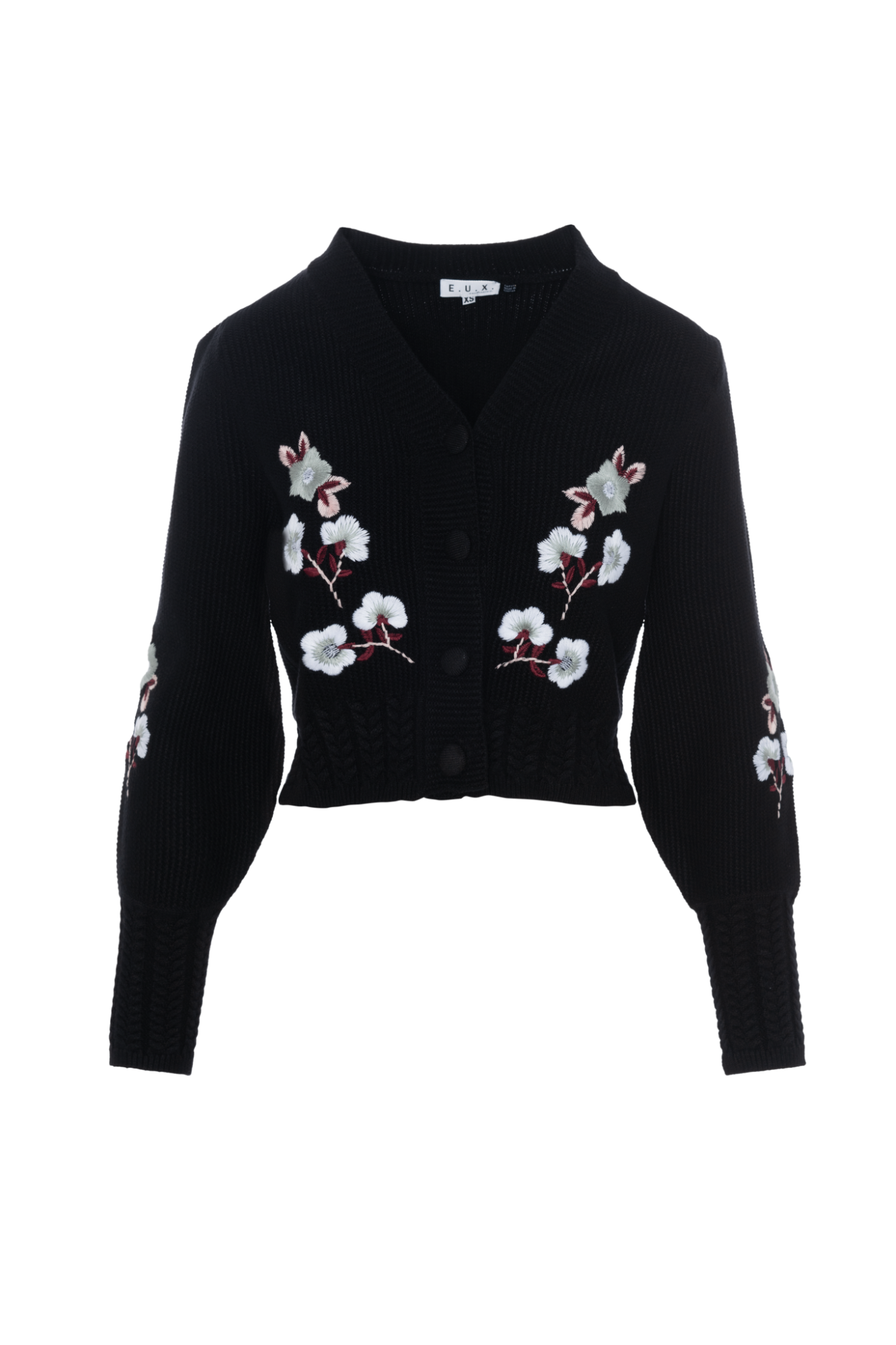 Embroidered Cropped Cardigan