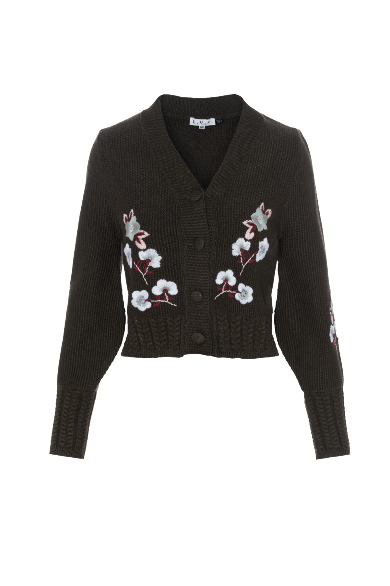Embroidered Cropped Cardigan