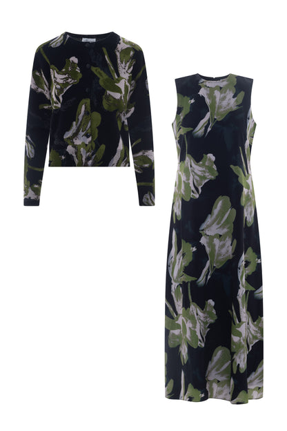 Printed Maxi Jumper Sweater Set