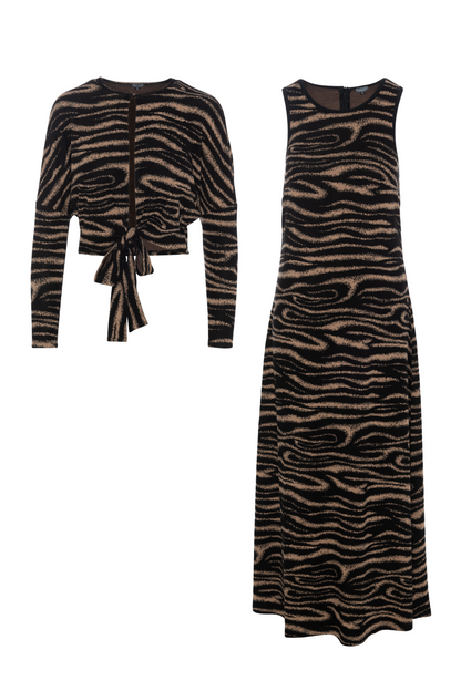 Striped Knit Maxi 2 Pieces Set